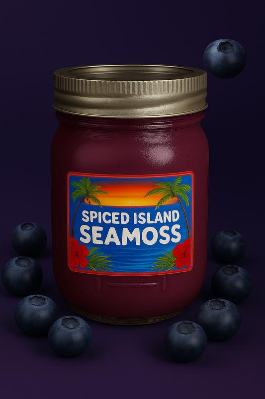 Seamoss Gel Blueberry, Front