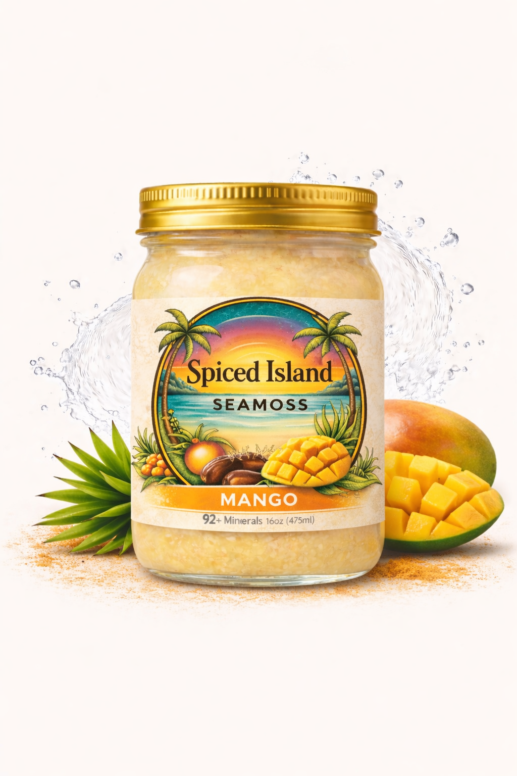 Golden Wildcrafted Sea Moss Gel | 92 Trace Minerals | Spiced