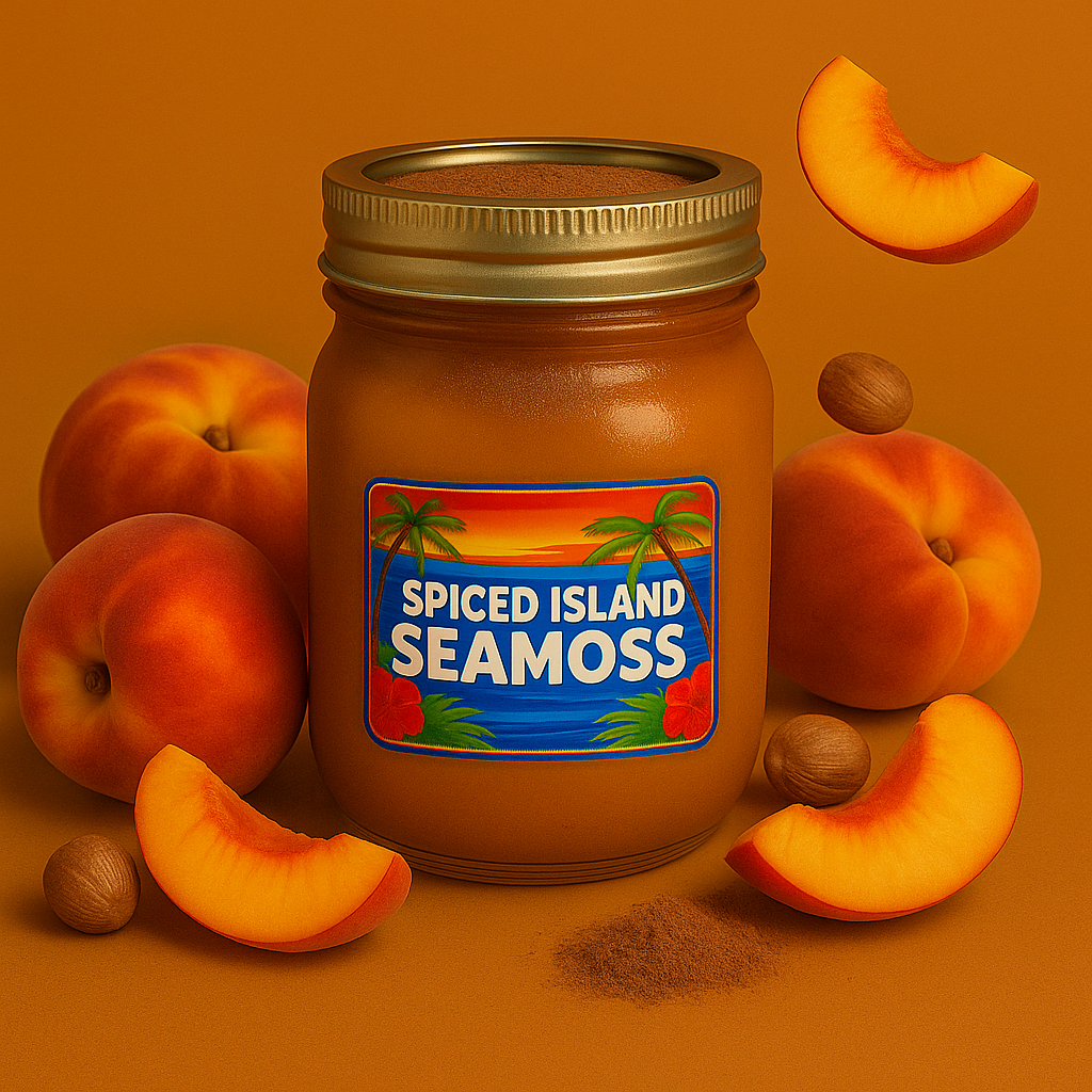 Seamoss Gel Peach Cobbler, Front
